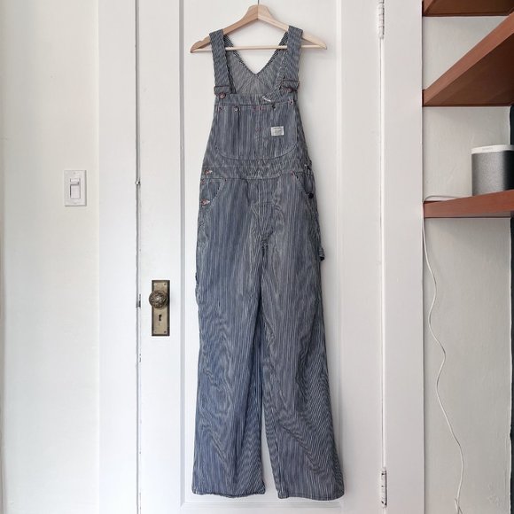 Vintage Pants - Vintage JC Penney Big Mac Hickory Stripe Workwear Dungaree Overalls